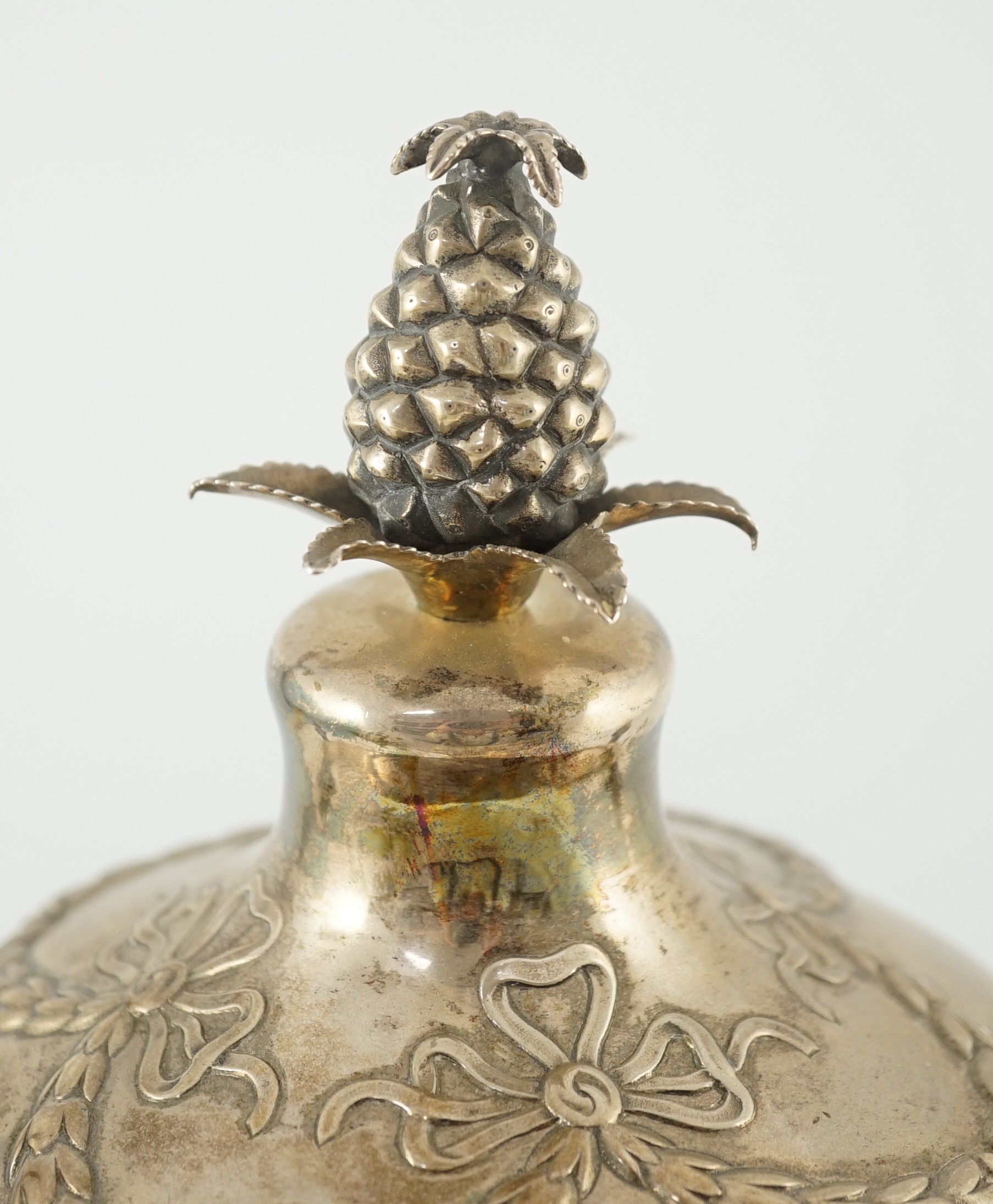 A George III silver presentation two handled vase shaped pedestal cup and cover by Richard Gardner